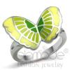 Delightful Bright Butterfly Stainless Steel Epoxy Ring