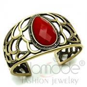 Wholesale Divine Red Gem Antique Copper Synthetic Stone Bangle