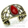 Divine Red Gem Antique Copper Synthetic Stone Bangle
