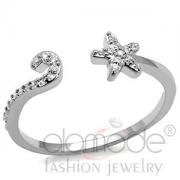 Wholesale Oceanic Starfish & Tentacle Rhodium AAA Grade CZ Ring