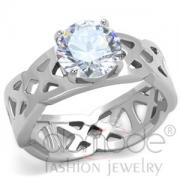 Wholesale Celtic Stainless Steel AAA Grade CZ Solitaire Engagement Rin