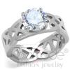 Celtic Stainless Steel AAA Grade CZ Solitaire Engagement Rin