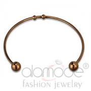Wholesale Simple IP Coffee Light Stainless Steel Bangle