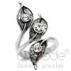 Intricate Peacock Feathers Rhodium Top Grade Crystal Ring
