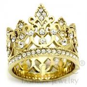 Wholesale Gold Plated Majestic Crown Stainless Steel Top Grade Crystal