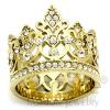 Gold Plated Majestic Crown Stainless Steel Top Grade Crystal