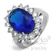 Wholesale Royal Halo Stainless Steel Synthetic Glass Engagement Ring
