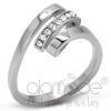 Elegant Swirl Stainless Steel Top Grade Crystal Ring