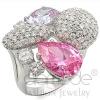 Clustered Rose Rhodium AAA Grade CZ Statement/Cocktail Ring