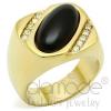 Masculine Gold Plated Onyx Men's Bling Ring