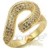 Stylish Spiral Gold Plated Cubic Zirconia Pave Ring