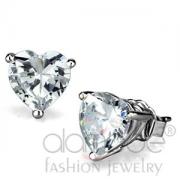 Wholesale Sweet Classic Heart Cut Rhodium Clear AAA CZ Stud Earrings