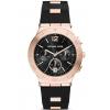 Michael Kors MK6173 Wyatt Black Rubber Steel Rose Gold Watch