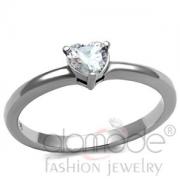 Wholesale Classic Solitaire Stainless Steel Heart CZ Engagement Ring