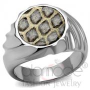 Wholesale Dark Beige Animal Print Leather Stainless Steel Men