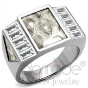 Wholesale Beige Leather Stainless Steel Cubic Zirconia Men