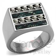 Wholesale Square Dark Green Leather Stainless Steel Men