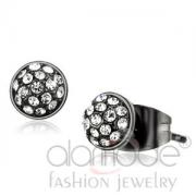 Wholesale Pave Light Black Stainless Steel Clear Crystal Studs