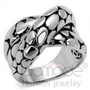 Wholesale Celtic Snake Skin Pattern Rhodium Plated Black Epoxy Ring