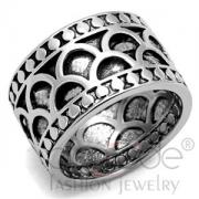 Wholesale Celtic Scale Pattern Rhodium Plated Brass Black Epoxy Ring