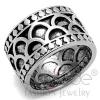 Celtic Scale Pattern Rhodium Plated Brass Black Epoxy Ring