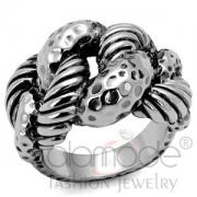 Wholesale Bohemian Knots Rhodium Plated Brass Jet Black Epoxy Ring