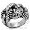 Bohemian Knots Rhodium Plated Brass Jet Black Epoxy Ring