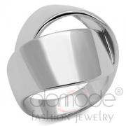Wholesale Simple Tangled Band Rhodium Plated Brass Ring