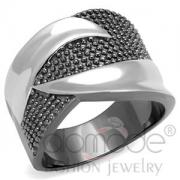 Wholesale Two Tone Light Black Ion Plated Stainless Steel Ring