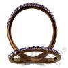 Light Coffee Stainless Steel Purple Crystal Finger Cuff Ring