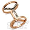 Rose Gold Plated Stainless Steel Clear Crystal Finger Cuff