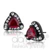 Halo Black Ion Plated Stainless Steel Triangle Ruby CZ Studs