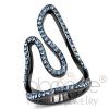 Light Black Stainless Steel Aquamarine Crystal Finger Cuff
