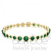 Wholesale Matte Gold 925 Sterling Silver Emerald Onyx Bangle Bracelet