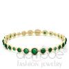 Matte Gold 925 Sterling Silver Emerald Onyx Bangle Bracelet
