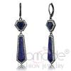 Light Black Stainless Steel Lapis Lazuli Drop Earrings