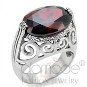 Wholesale Celtic Stainless Steel Oval Cut Garnet CZ Engagement Ring