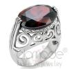 Celtic Stainless Steel Oval Cut Garnet CZ Engagement Ring