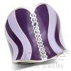 Purple Striped Corset Stainless Steel Crystal Epoxy Ring
