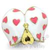 Pink Hearts Corset Stainless Steel Epoxy Ring