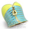 Blue And Yellow Corset Stainless Steel Epoxy RIng