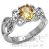 Celtic Stainless Steel Champagne Yellow CZ Engagement Ring