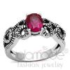 Celtic Polished Stainless Steel Ruby Red CZ Engagement Ring