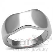 Wholesale Simple Asymmetrical Polished Stainless Steel Finger Ring