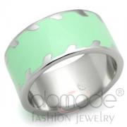 Wholesale Simple Patterned Stainless Steel Mint Green Epoxy Ring