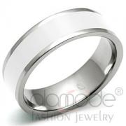 Wholesale Simple High Polished Stainless Steel White Epoxy Ring