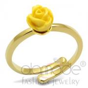 Wholesale Flash Gold Plated Brass Topaz Yellow Rose Midi Ring