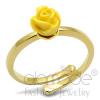 Flash Gold Plated Brass Topaz Yellow Rose Midi Ring