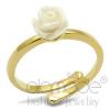 Flash Gold Plated Brass White Rose Synthetic Stone Midi Ring