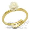 Flash Gold Plated Brass White Rose Synthetic Stone Midi Ring